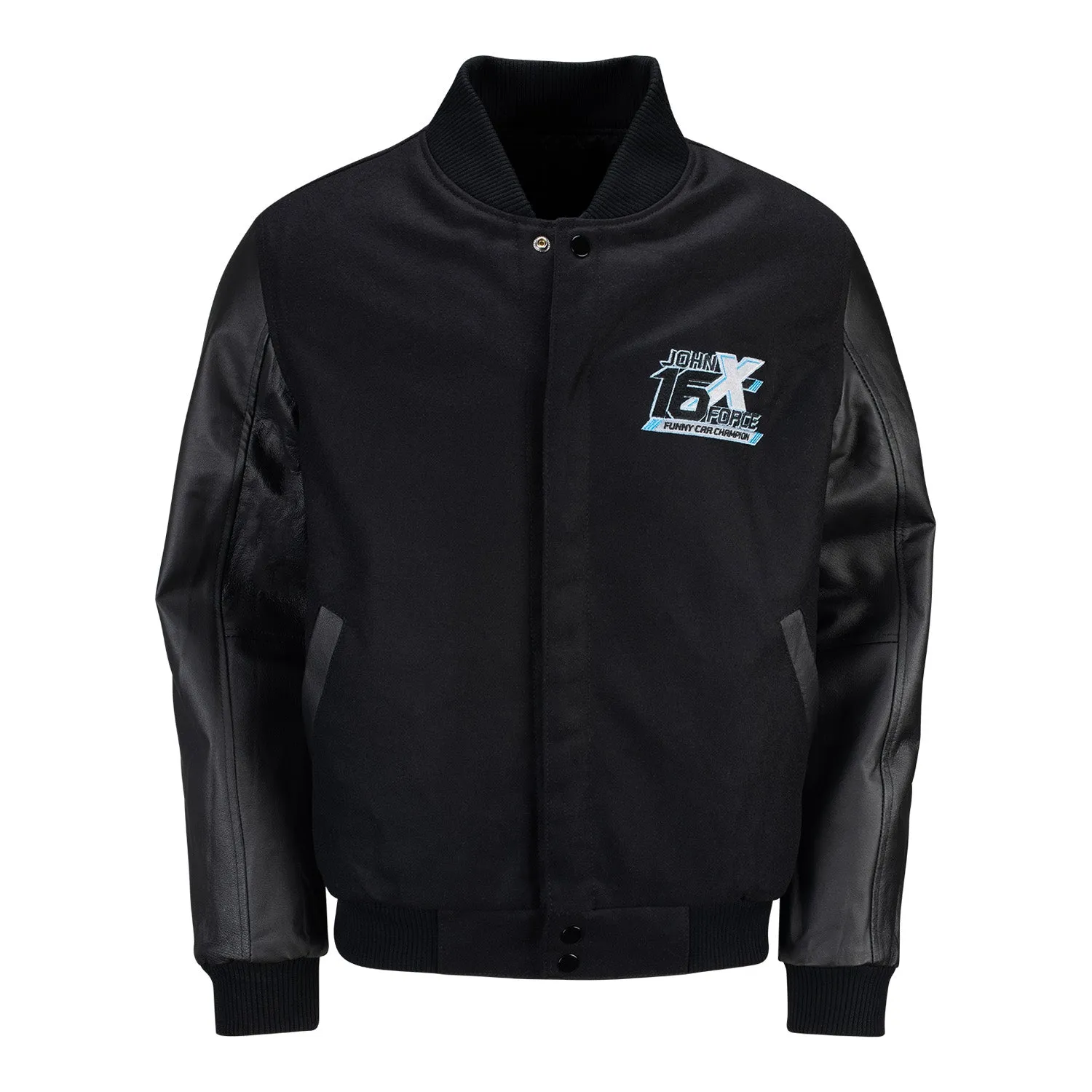 Mens Premium Reversible Leather Jacket by John Force Racing - Stylish & Versatile Outerwear