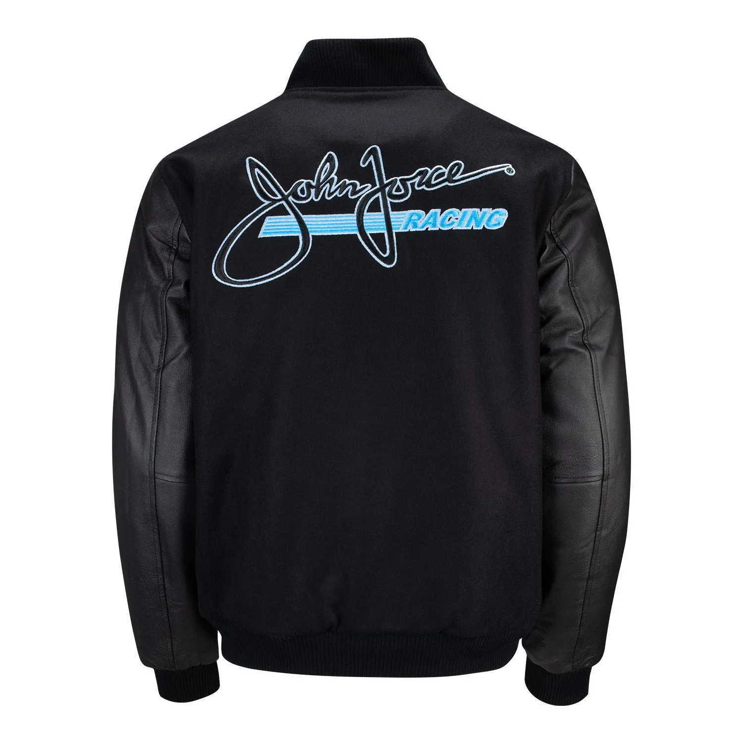 Mens Premium Reversible Leather Jacket by John Force Racing - Stylish & Versatile Outerwear