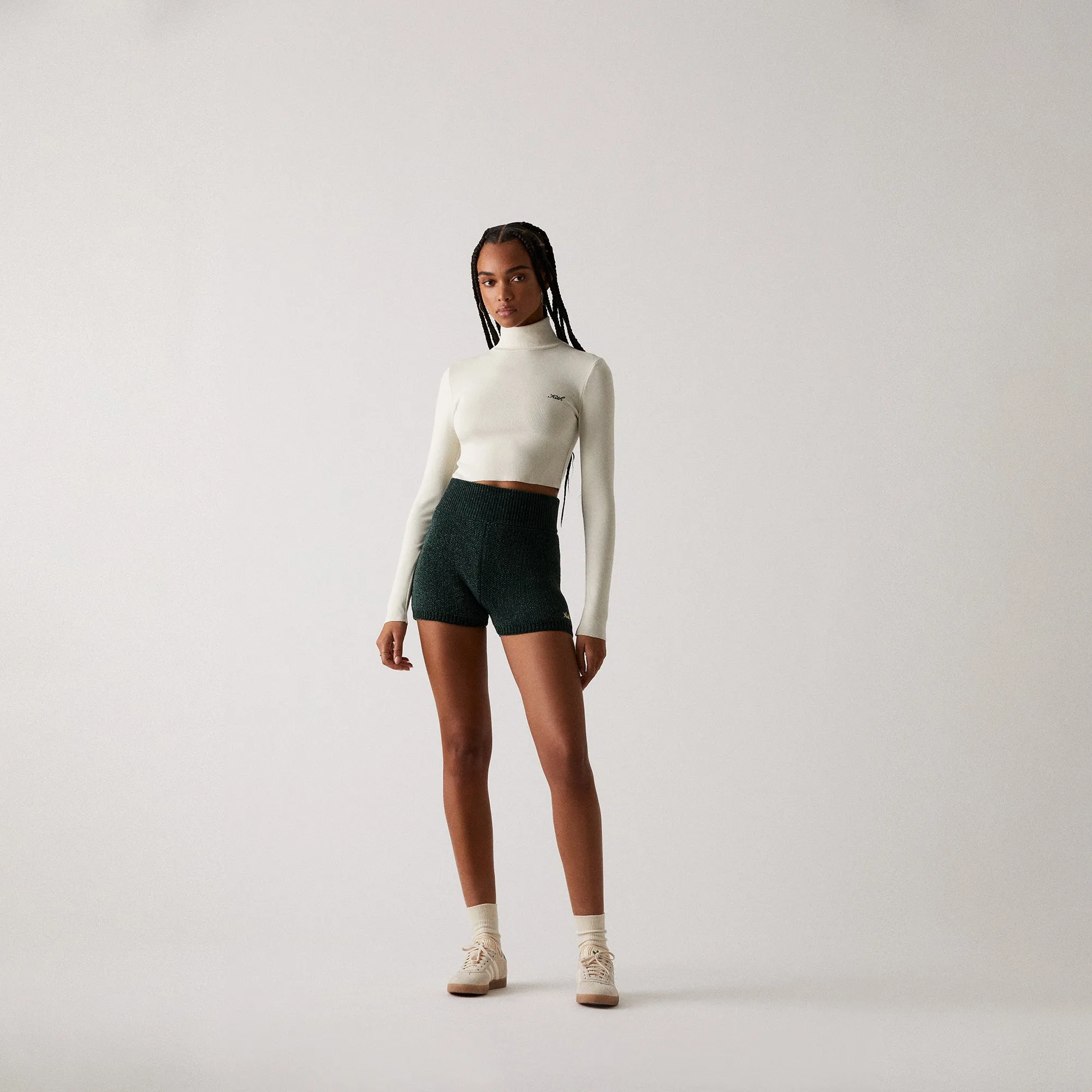 Kith Women Brier Cropped Baby Rib Turtleneck - Waffle