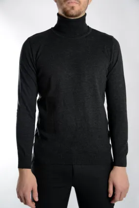 Leeds Slim Fit Heathered Turtleneck Euro Sweater