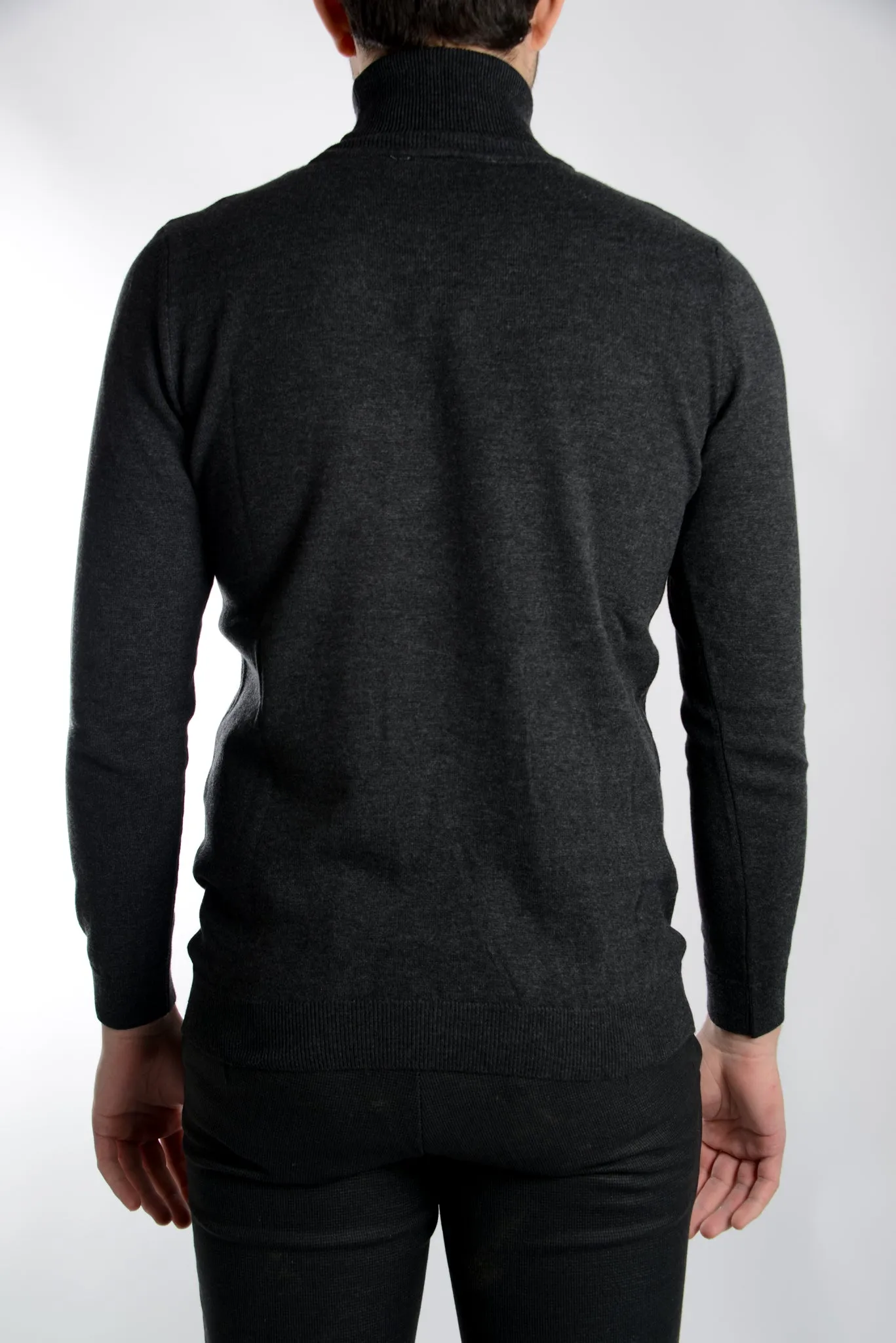 Leeds Slim Fit Heathered Turtleneck Euro Sweater