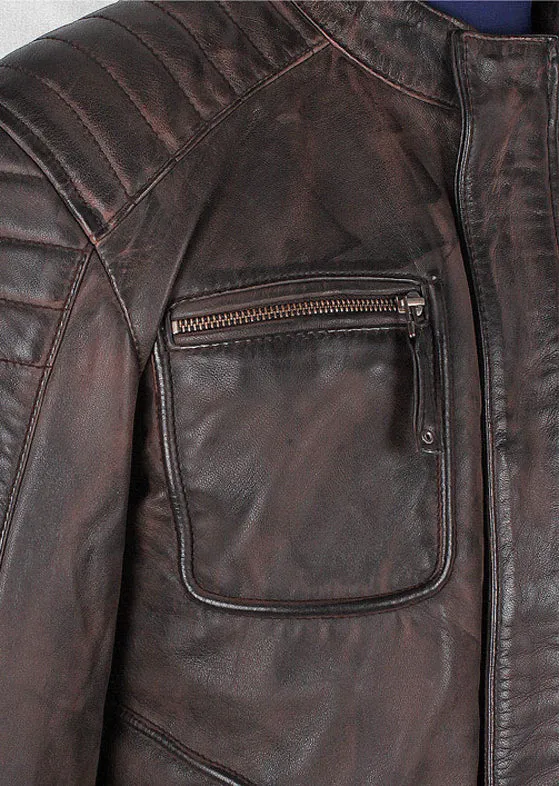 Men's Benton Distressed moto style Leather Jacket