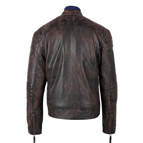 Men's Benton Distressed moto style Leather Jacket