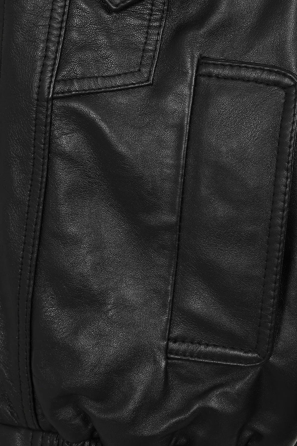 Men's Black Real Leather Classic Blouson Jacket - 'PAUL'