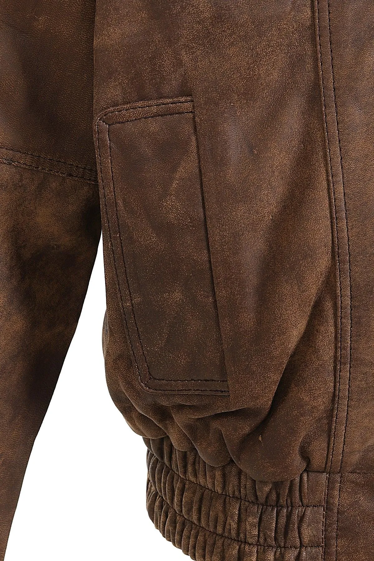 Men's Brown Buff Real Leather Classic Blouson Jacket - 'PAUL'