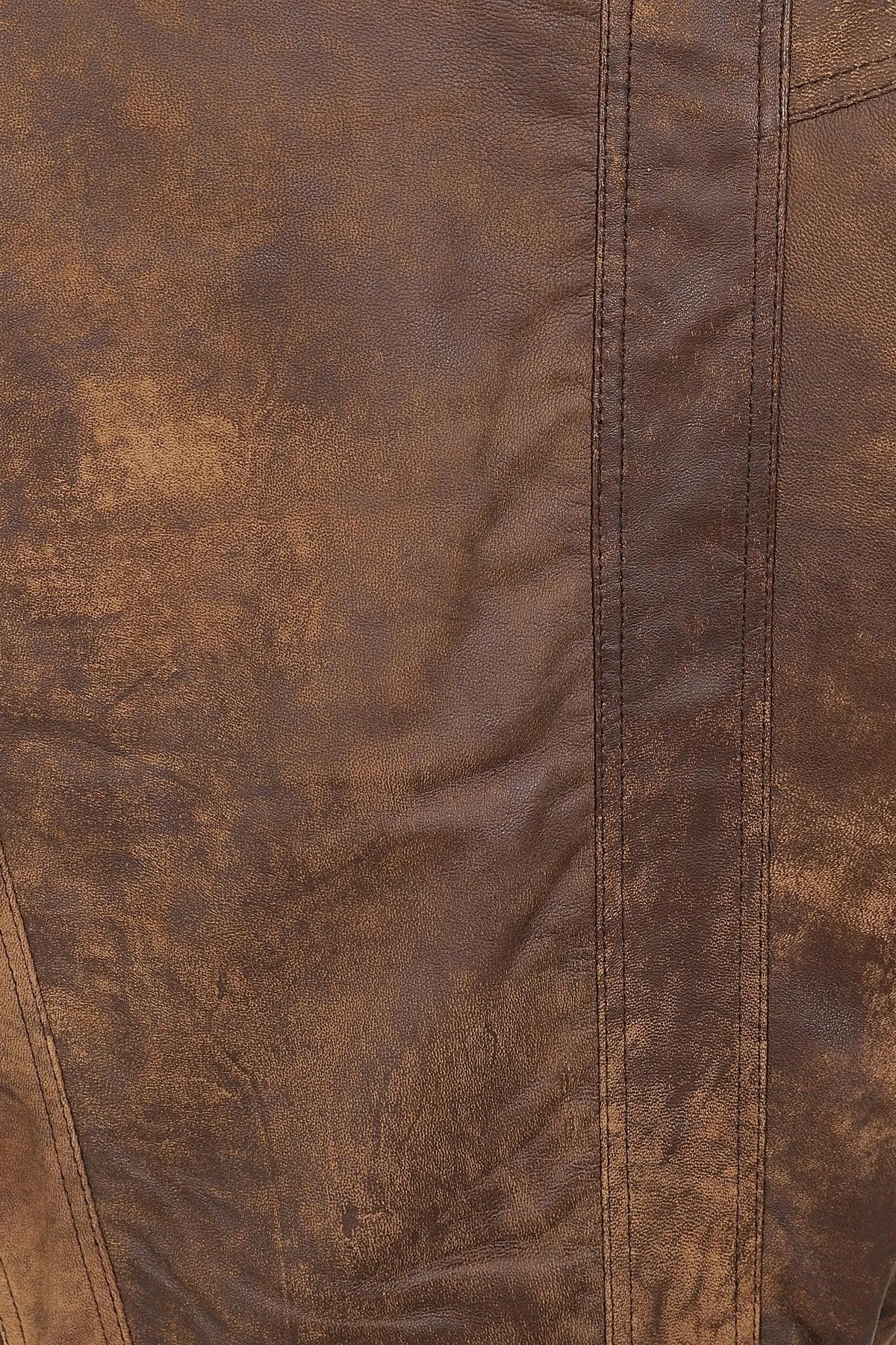 Men's Brown Buff Real Leather Classic Blouson Jacket - 'PAUL'