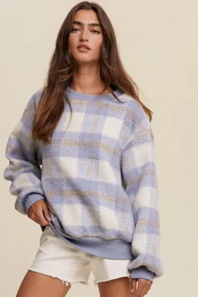 Mia Plaid Crew Sweater