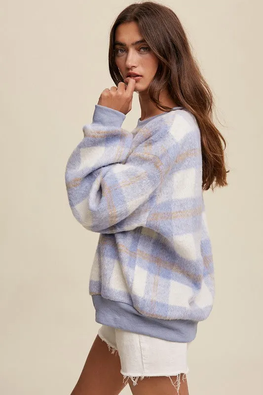 Mia Plaid Crew Sweater