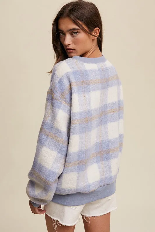 Mia Plaid Crew Sweater