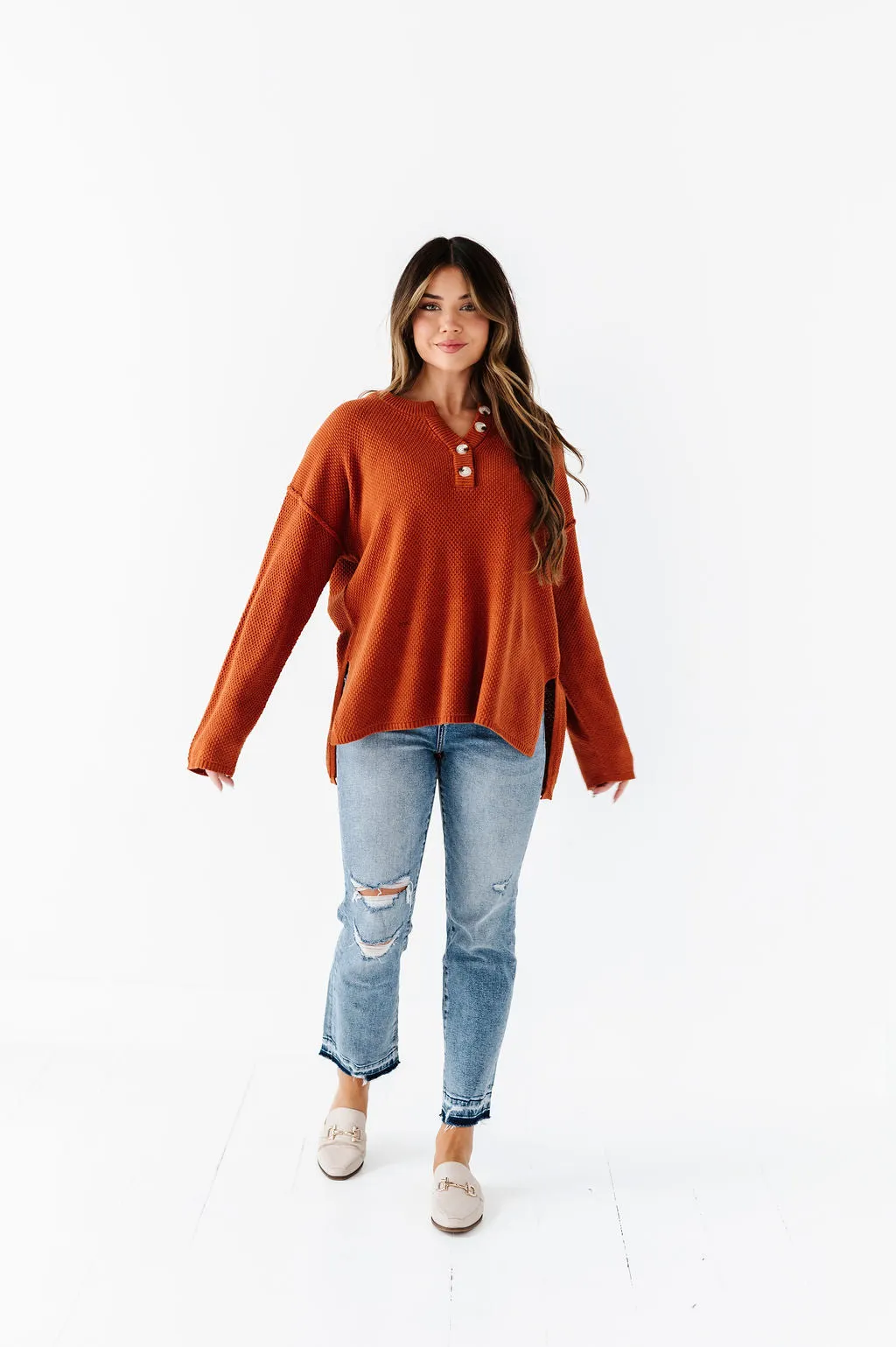 Minnie Henley Sweater in Rust