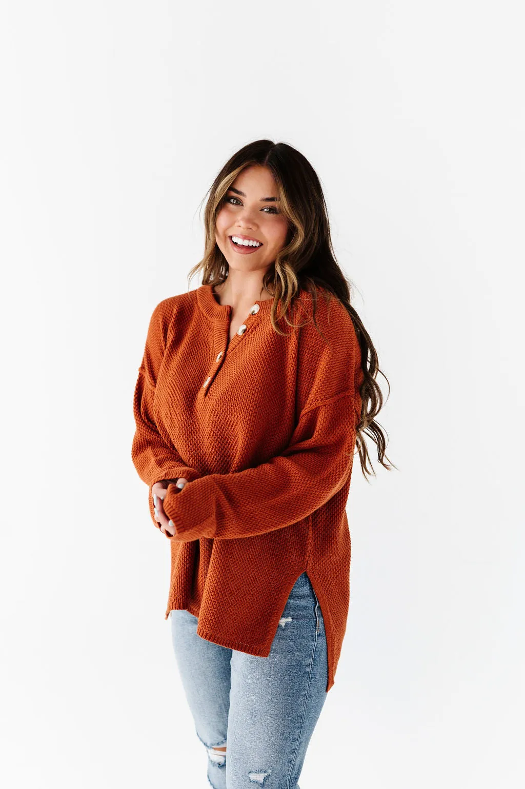 Minnie Henley Sweater in Rust