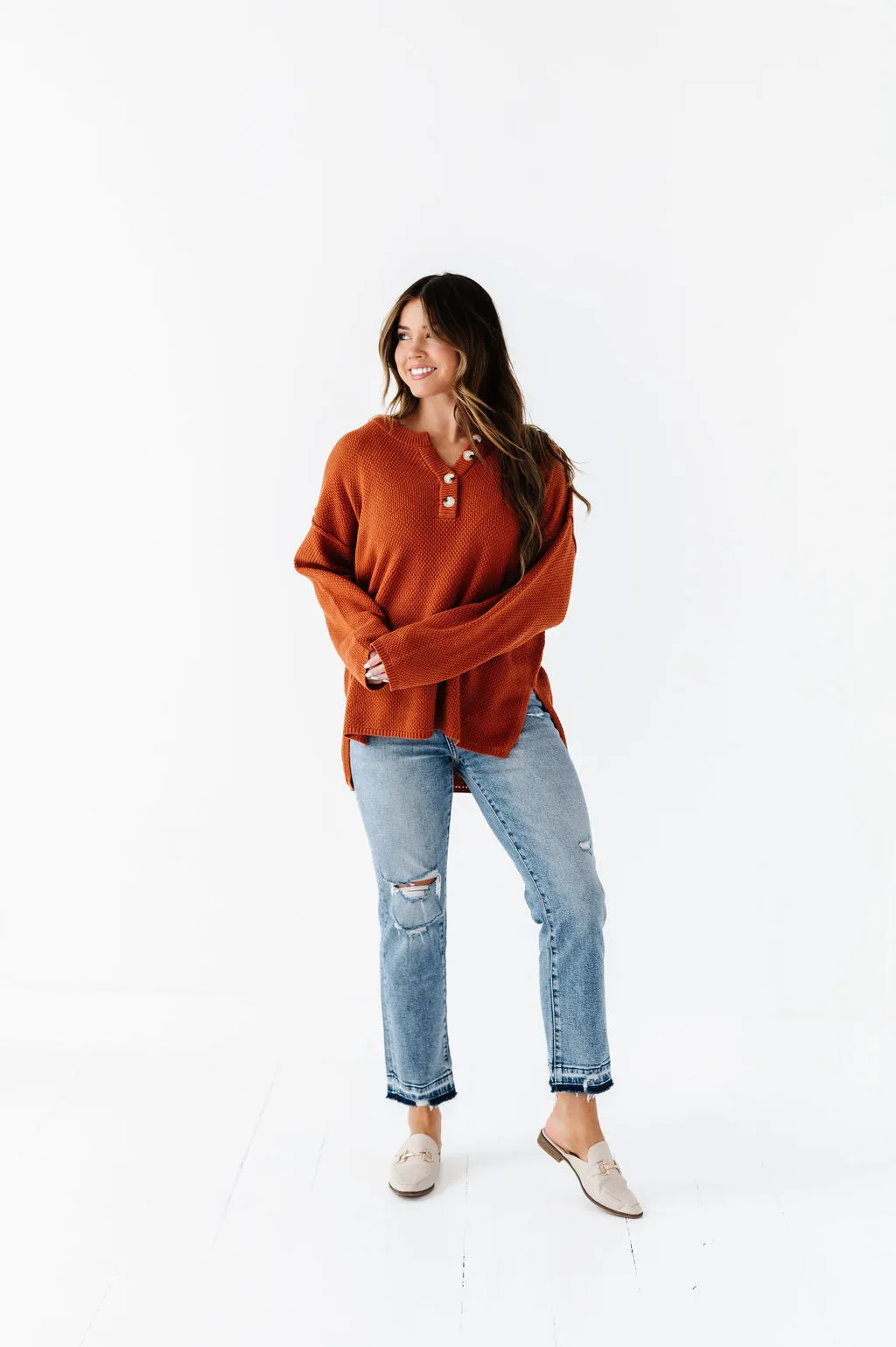 Minnie Henley Sweater in Rust