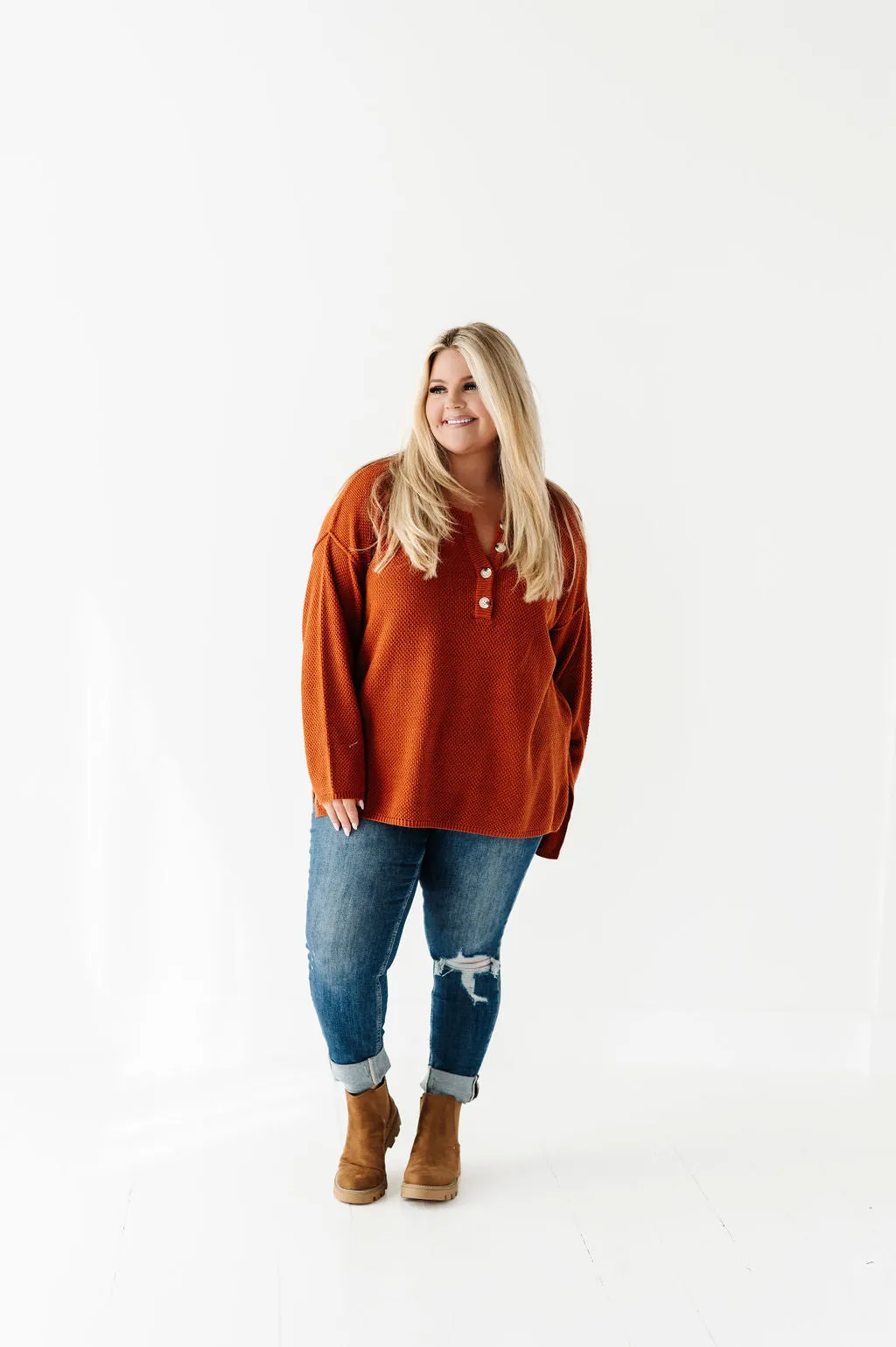 Minnie Henley Sweater in Rust