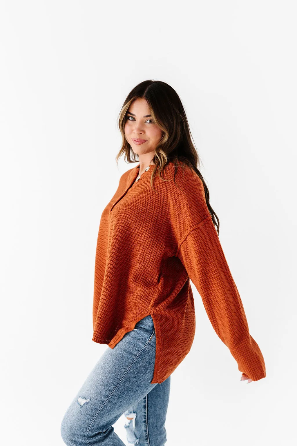 Minnie Henley Sweater in Rust