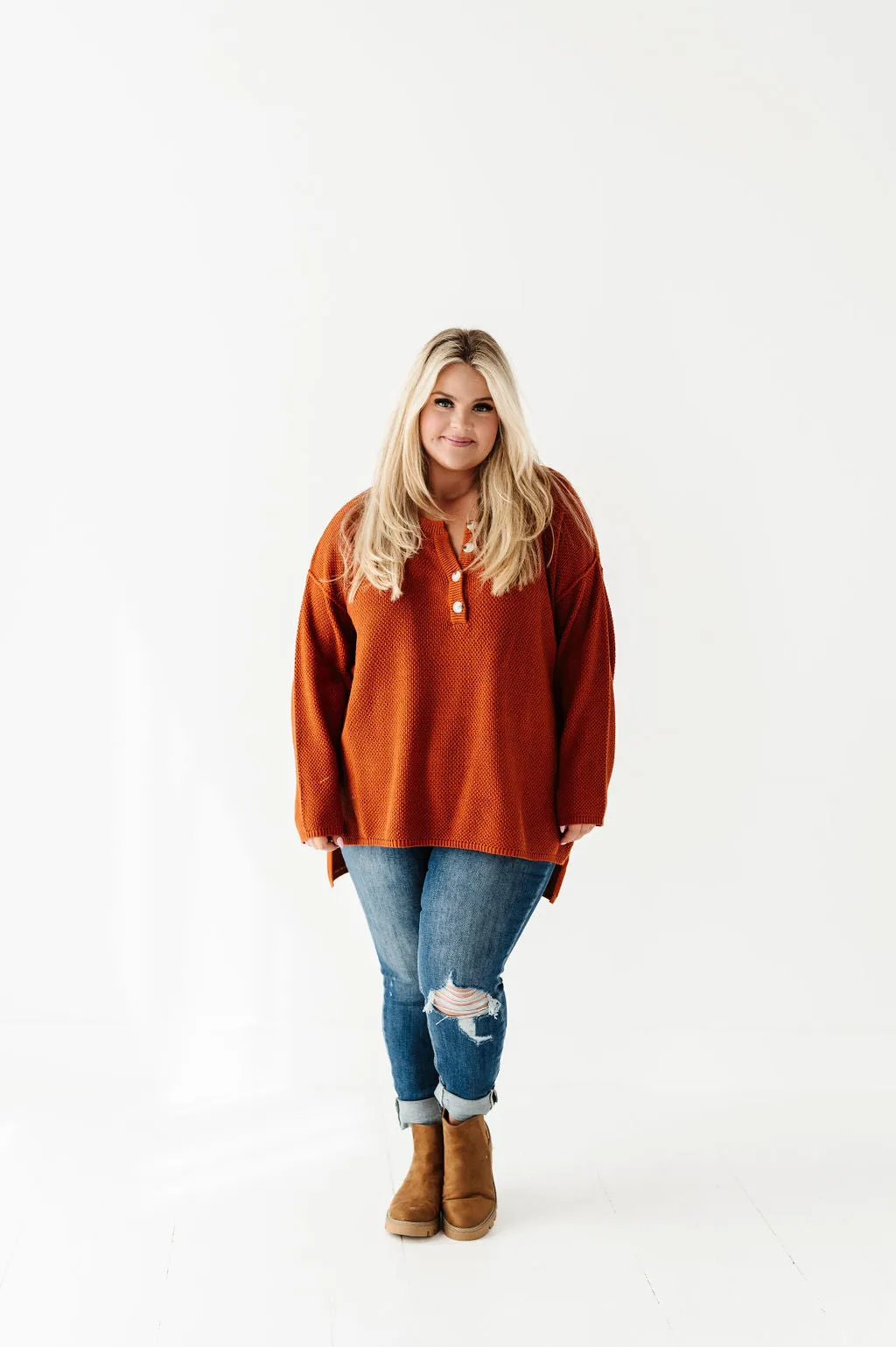 Minnie Henley Sweater in Rust