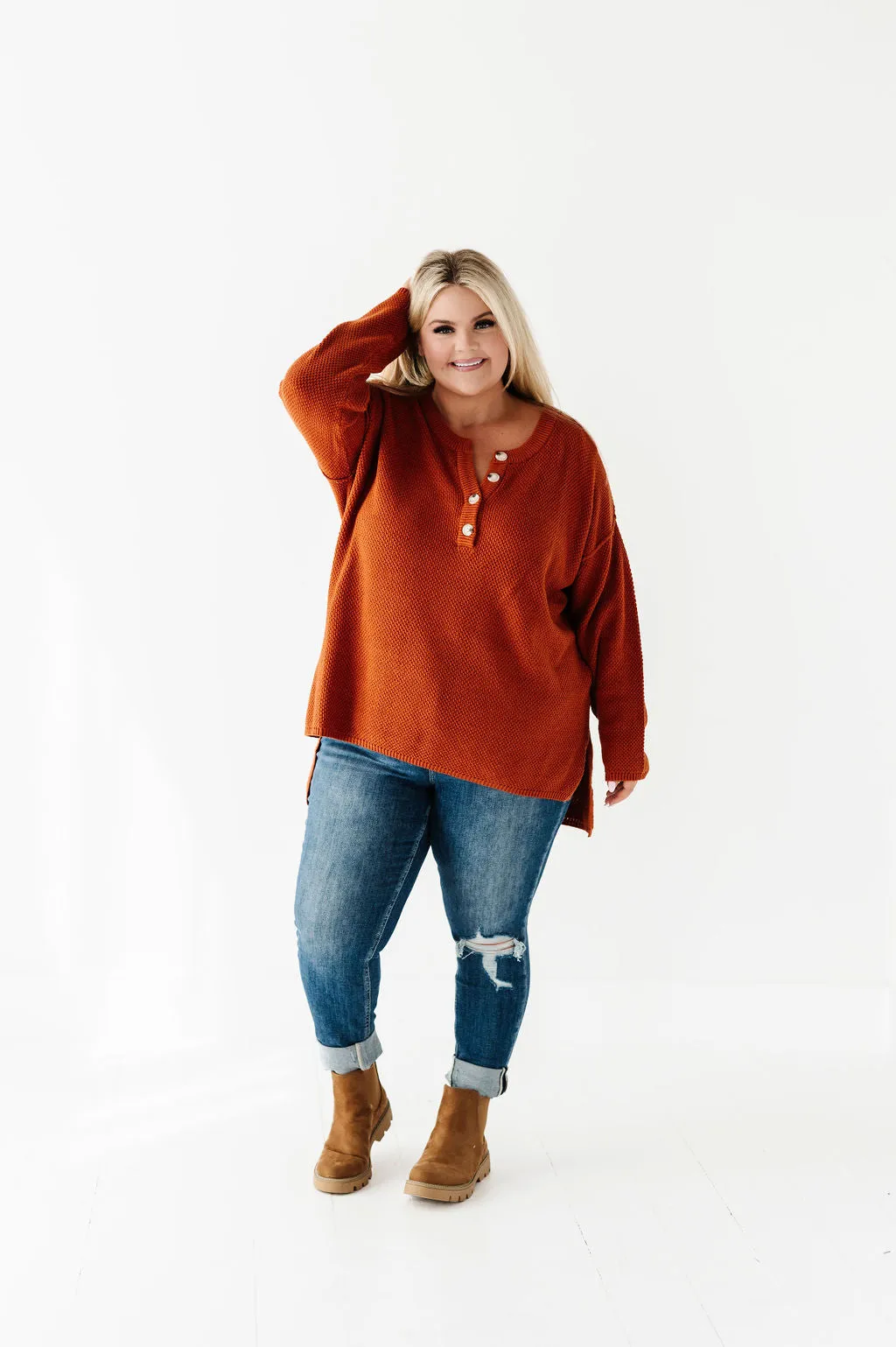 Minnie Henley Sweater in Rust