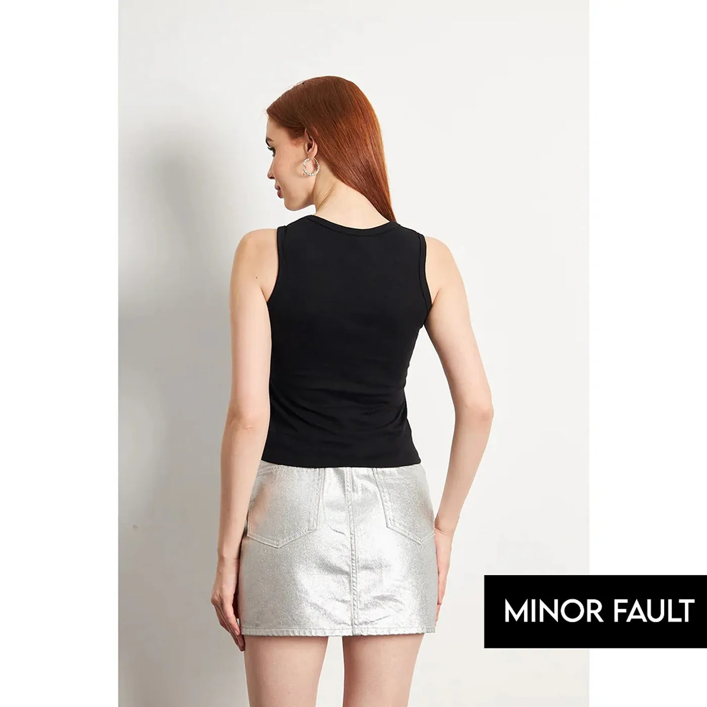 (Minor Fault) Black Basic Tank Top