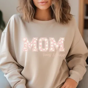 MOM Pink Daisy -  PERSONALIZED HOODIE/CREWNECK