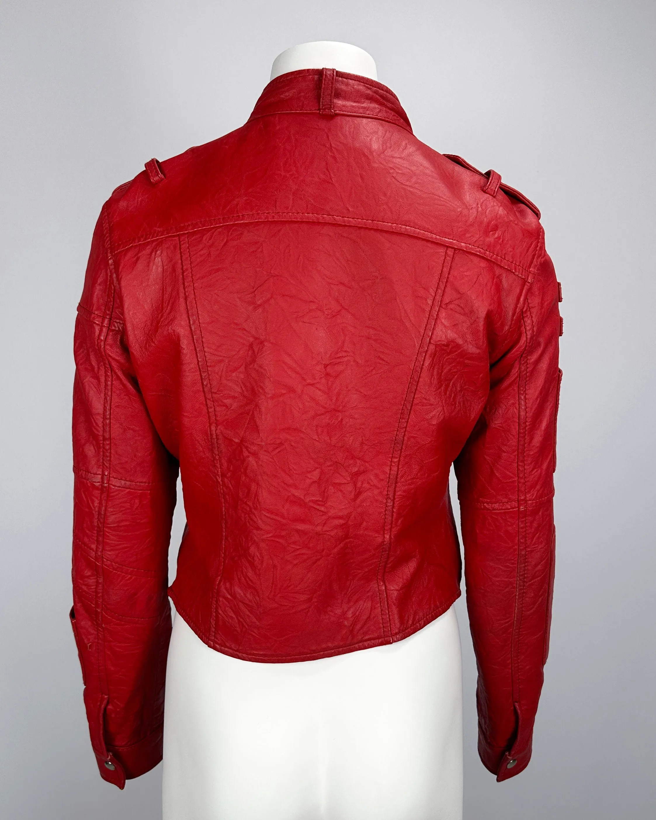 Moschino Bondage Red Leather Jacket  2000's