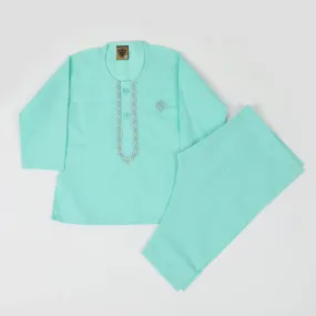 Newborn Boys Shalwar Suit - Cyan