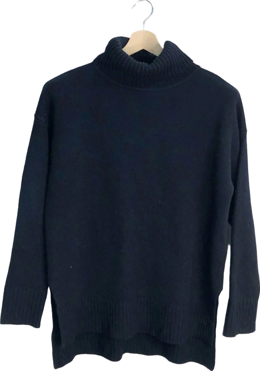 NOVO Black Merino Wool Turtleneck Jumper UK Size 10