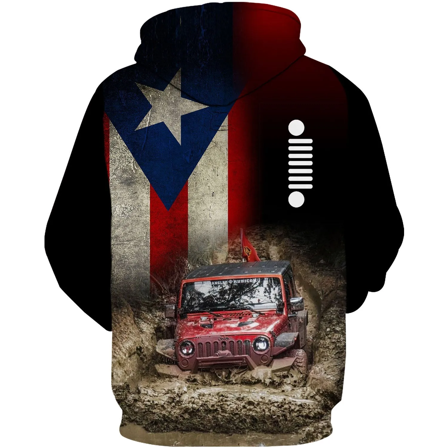 Off Roading - Puerto Rico Flag Hoodie