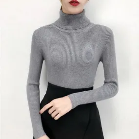 One-Size Ribbed Turtleneck (Grey)