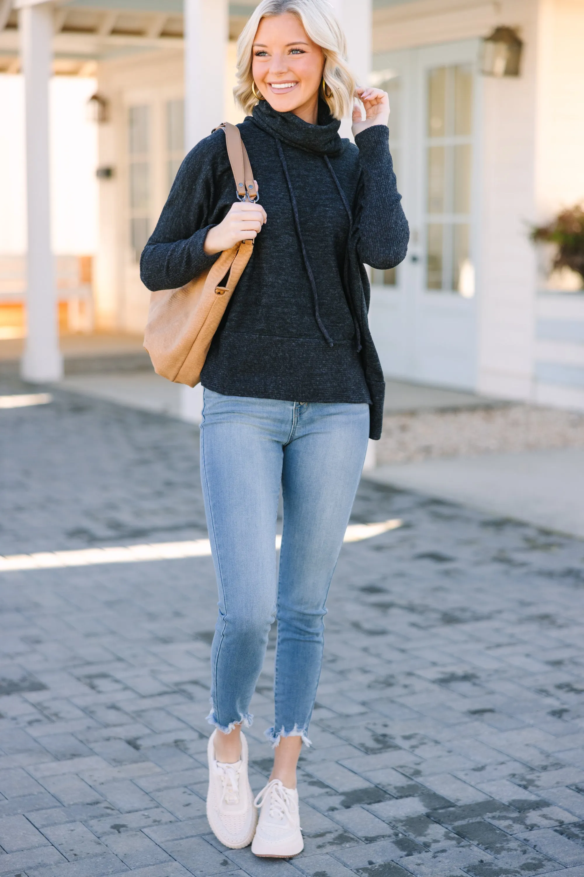 Realized Fun Charcoal Gray Turtleneck Tunic