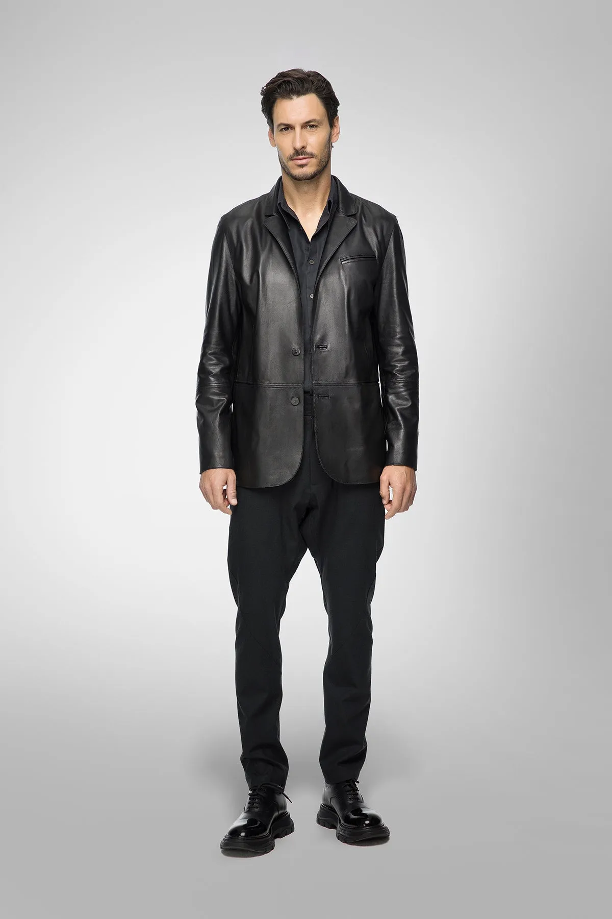 Romain - Black Leather Jacket