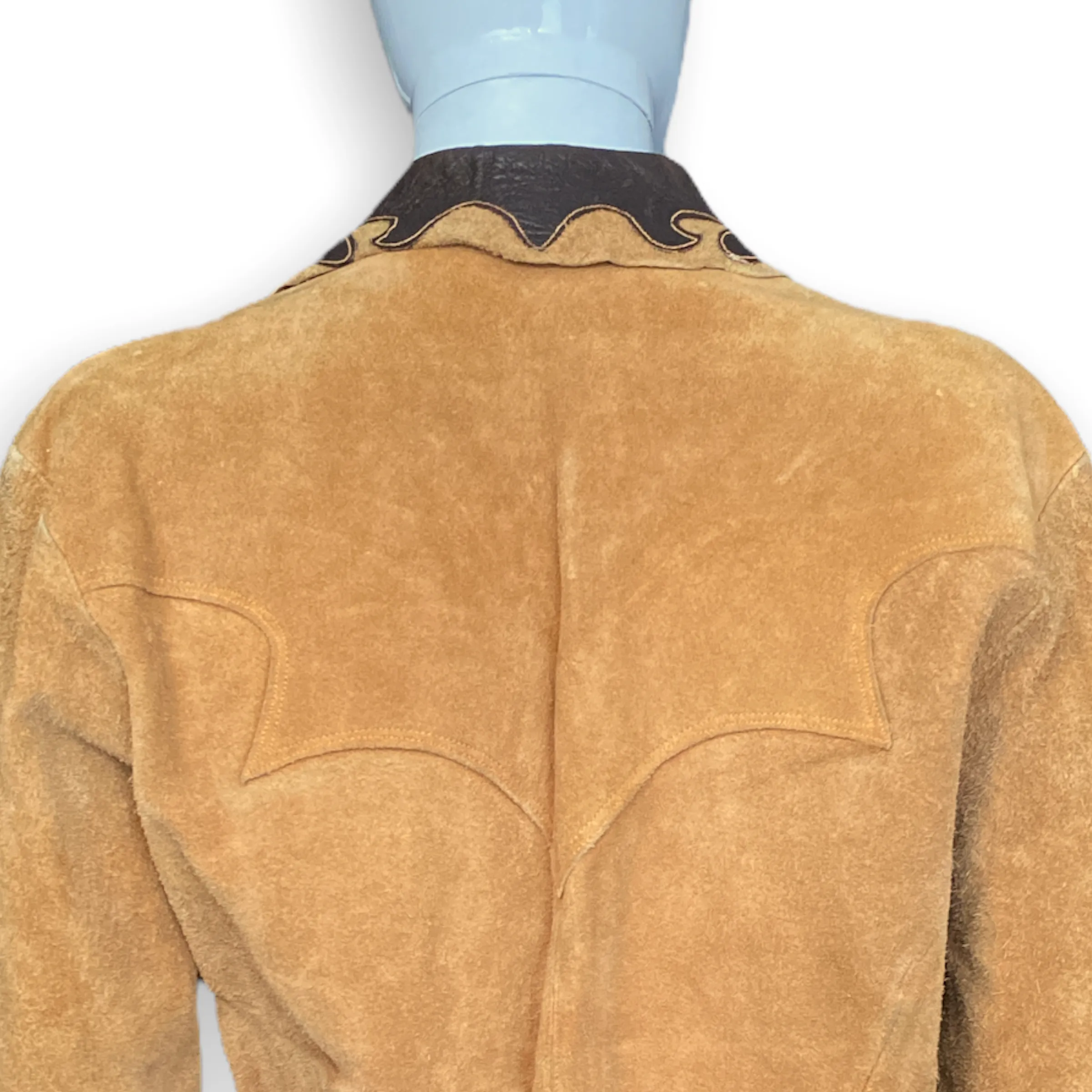 Suede Western Jacket Leather Trim