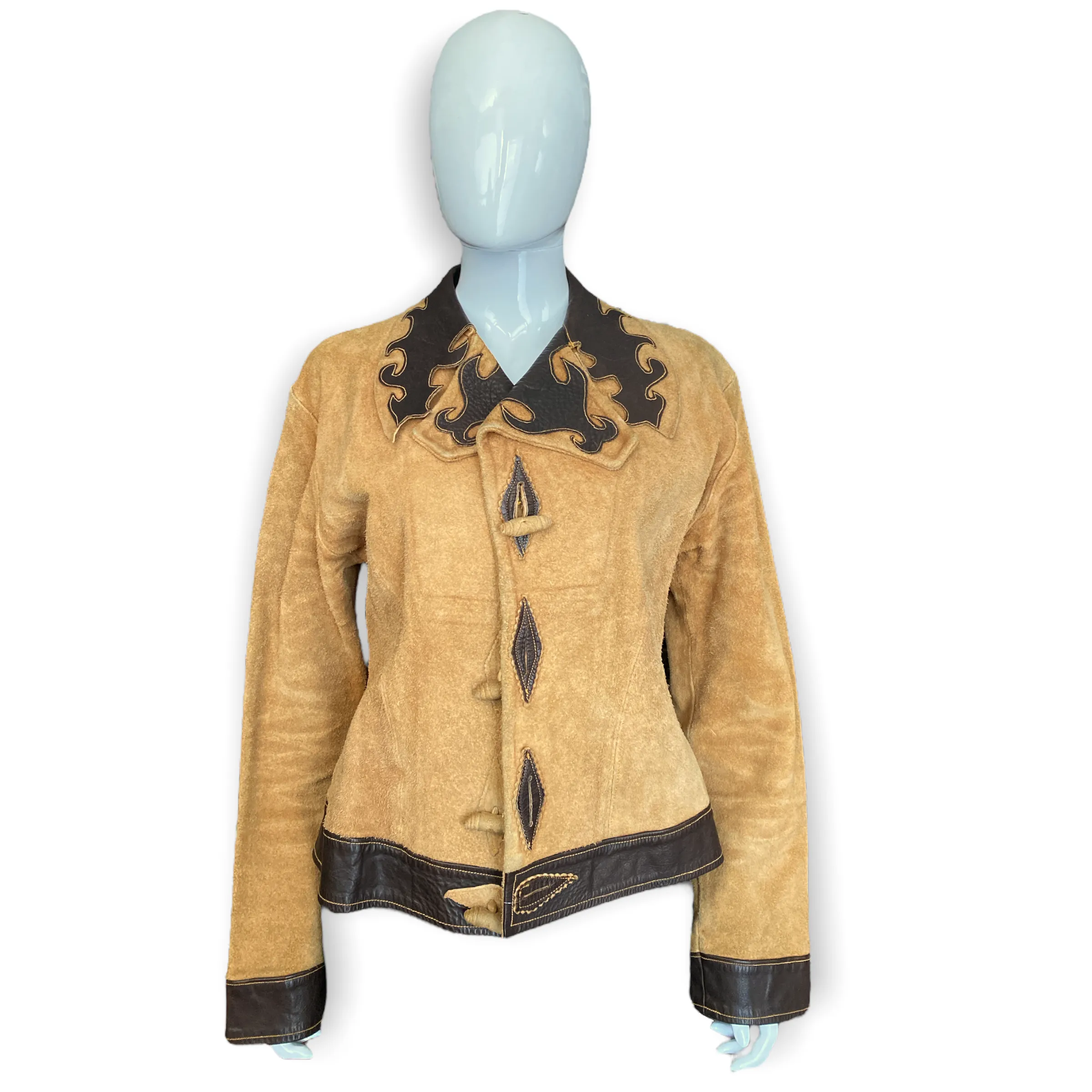 Suede Western Jacket Leather Trim