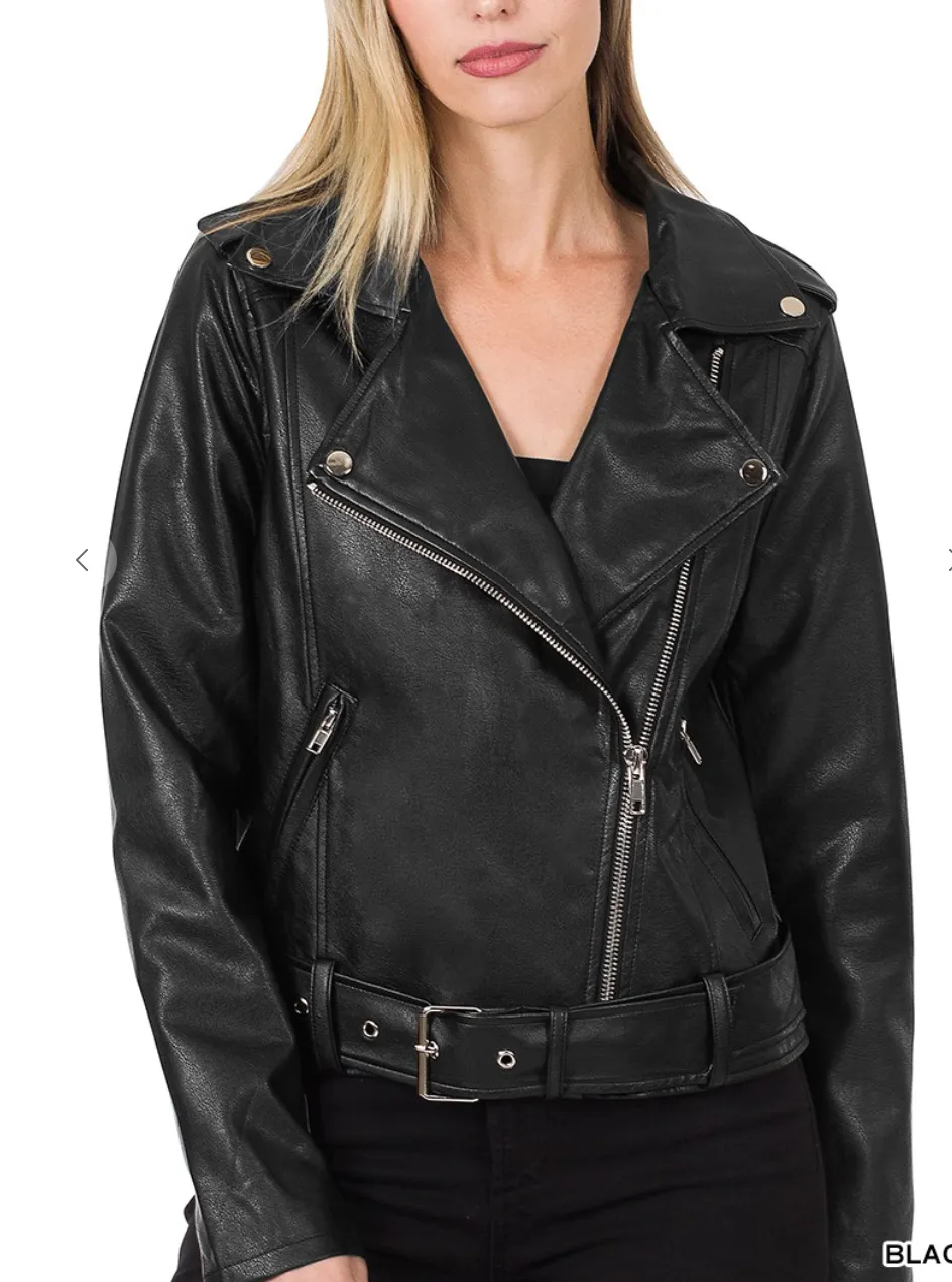 Vegan Leather Moto Jacket