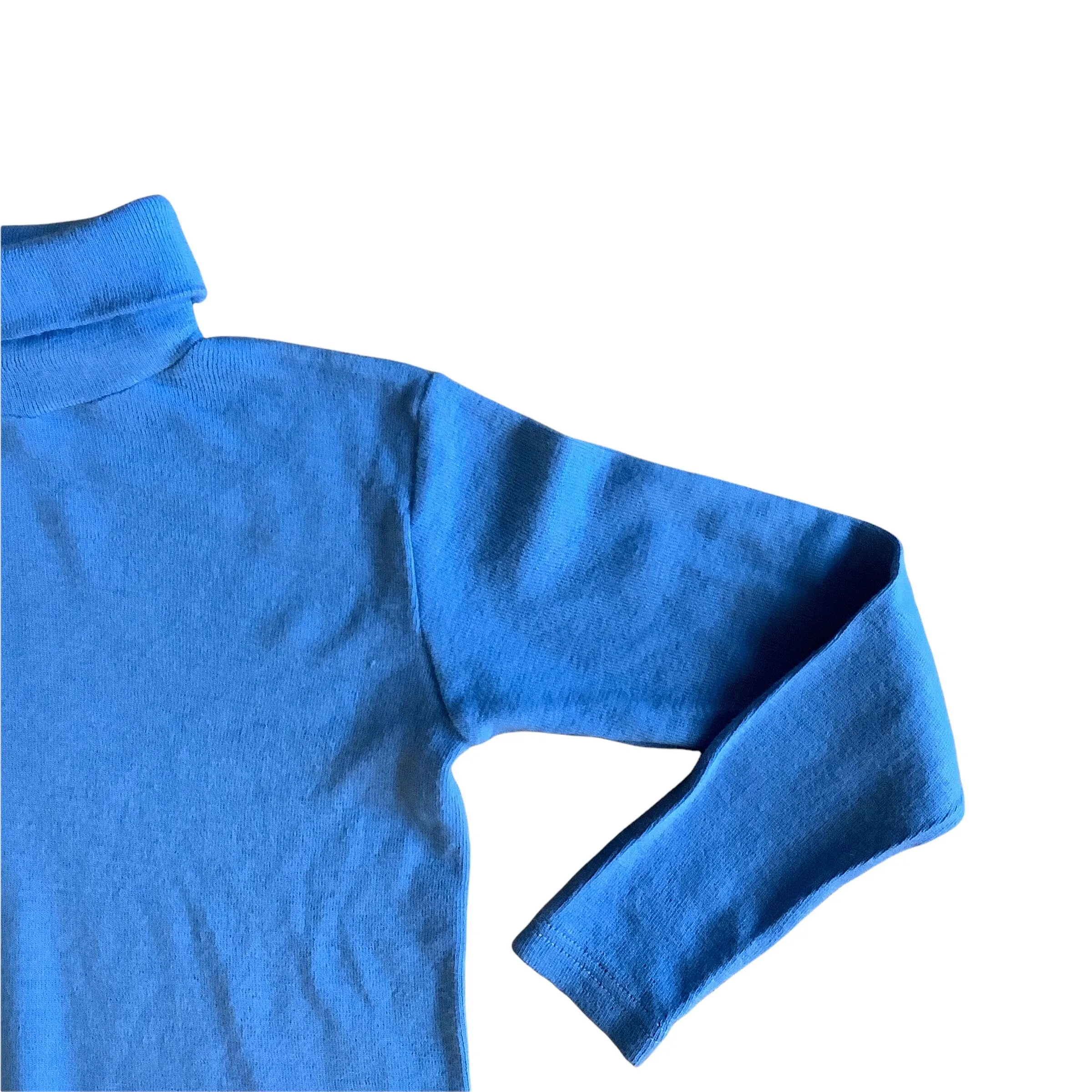 Vintage 1970's Blue Turtleneck 3-4Y