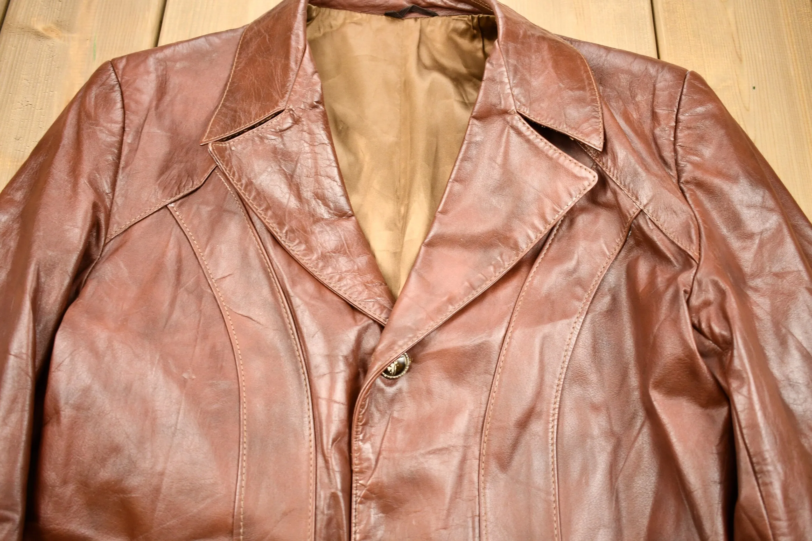 Vintage 1970s Burnt Orange Full Length Angel Skin Nappa Leather Trench Coat / Genuine Leather / Leather Coat / Made In USA / Suede Jacket