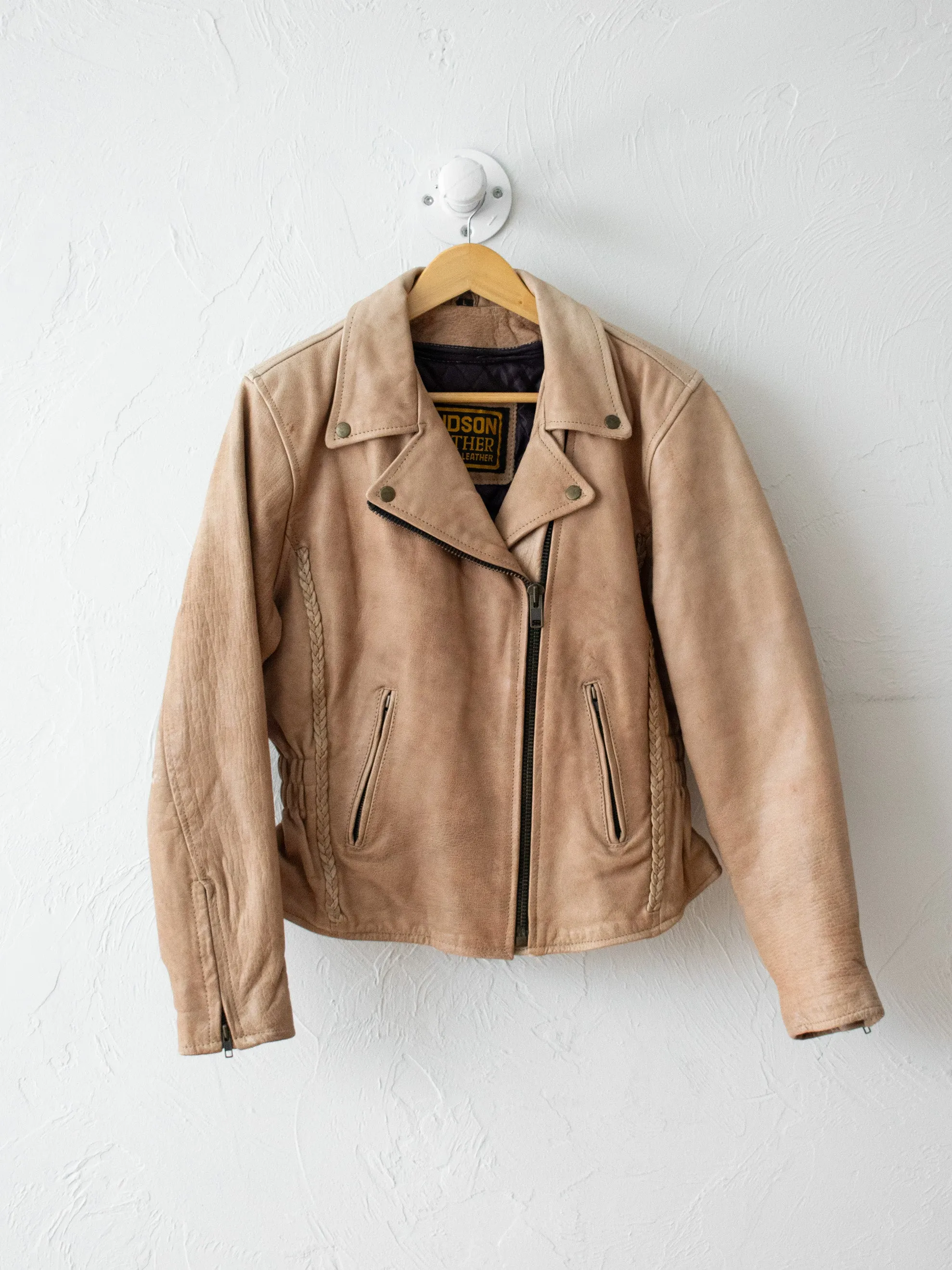 Vintage Hudson Clay Brown/Beige Leather Jacket M