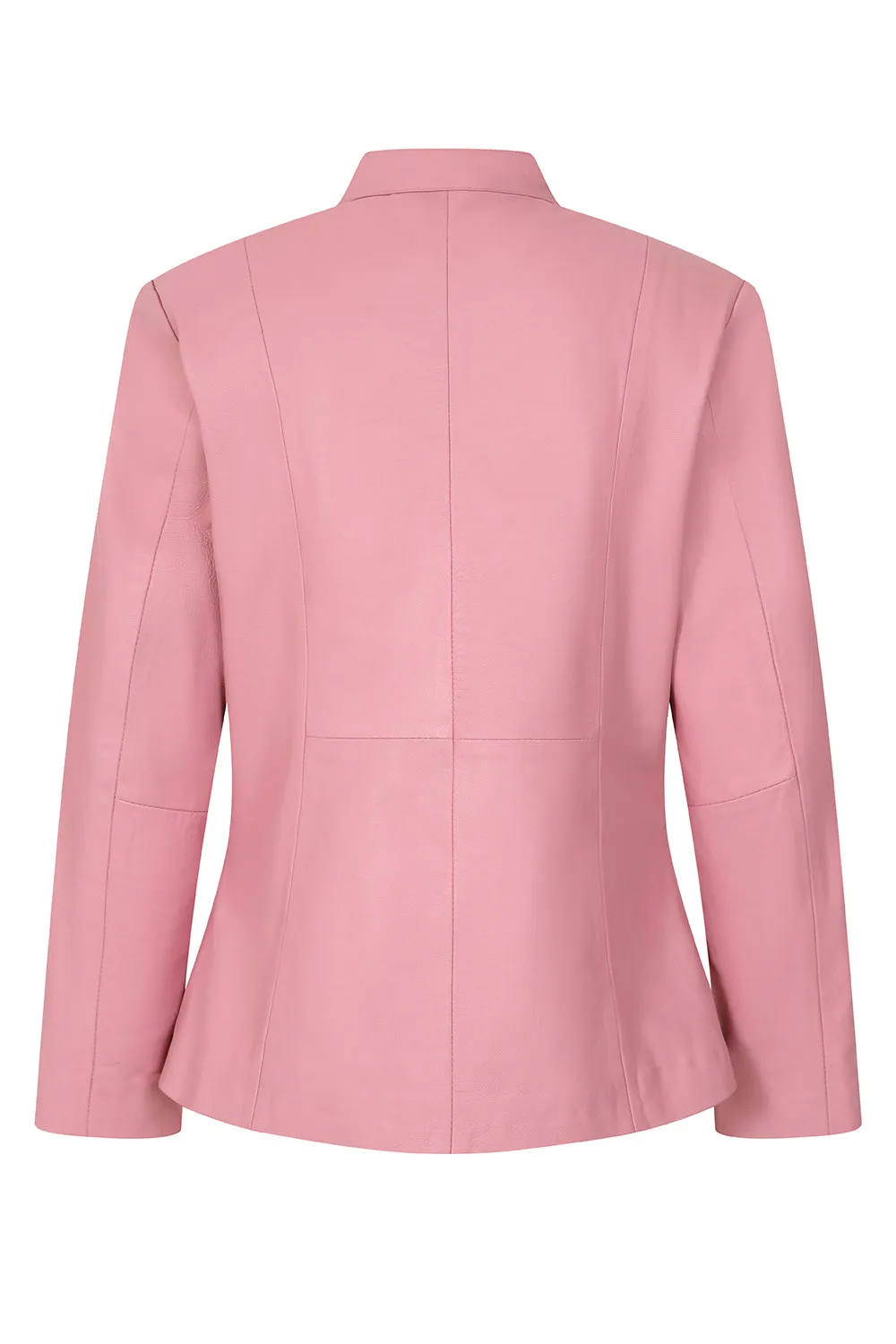 Women's Classic Pink Real Leather Jacket - LIZZY