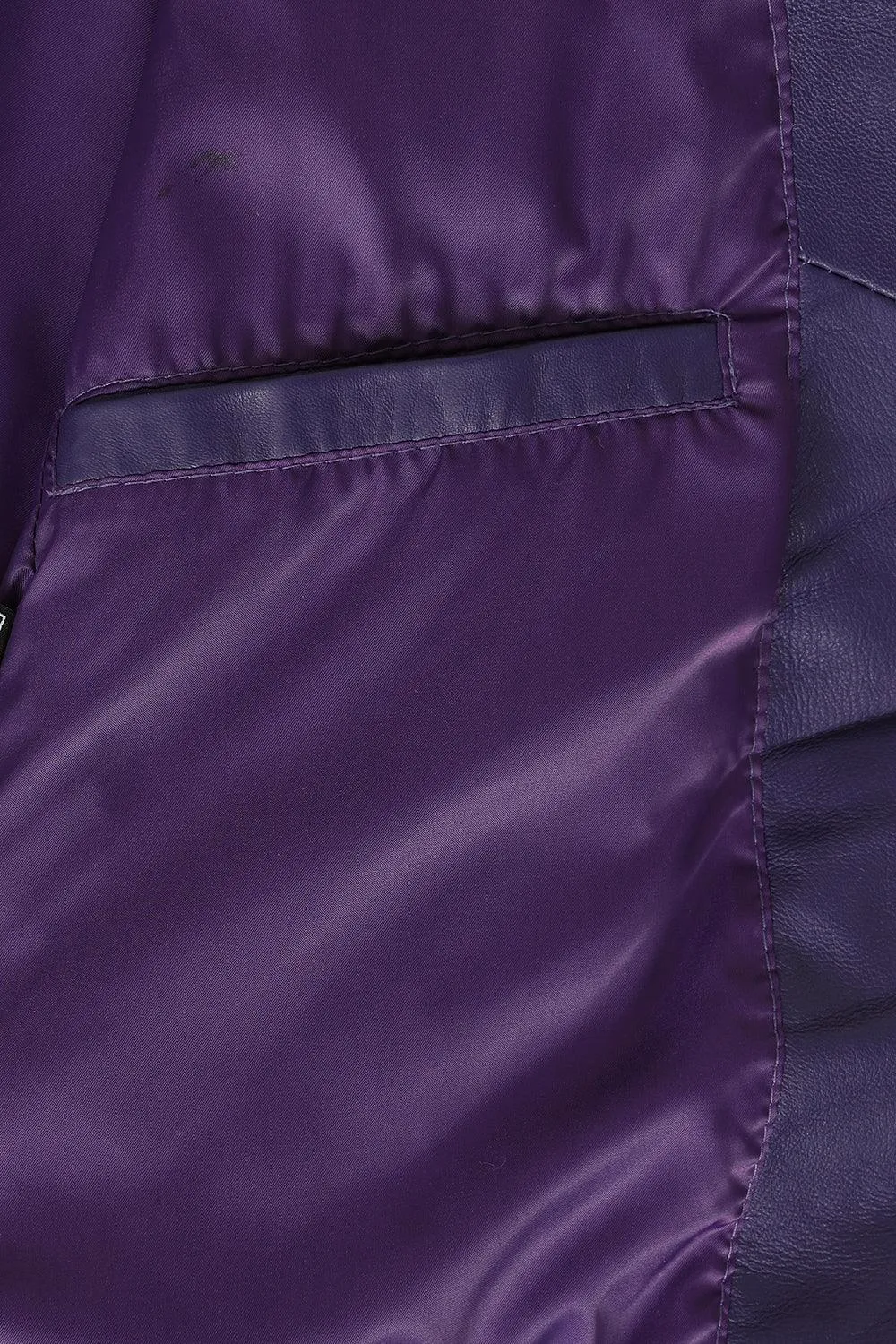 Women's Purple Biker Style Real Leather Jacket - CELIA